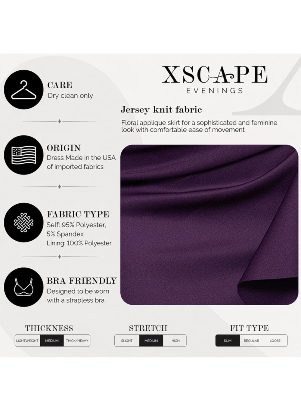 Xscape Off-Shoulder Plum Ruffle Gown - Picture 3 of 3